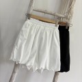 High-waisted solid color tulip short pants